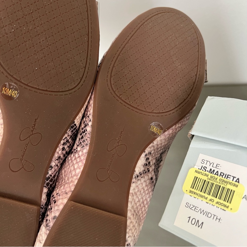 Jessica Simpson Marieta Ballet Flat Snake Print Bow Flat Women’s Size 10 M - Picture 17 of 17
